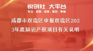 成都市雙流區(qū)申報雙流區(qū)2023年度知識產權項目有關說明獎補政策