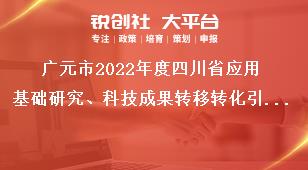 廣元市2022年度四川省應用基礎研究、科技成果轉移轉化引導計劃項目的申報指南獎補政策