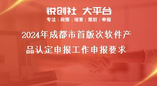 2024年成都市首版次軟件產(chǎn)品認(rèn)定申報工作申報要求獎補政策