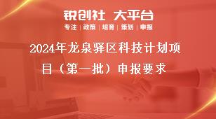 2024年龍泉驛區(qū)科技計劃項目（第一批）申報要求獎補政策