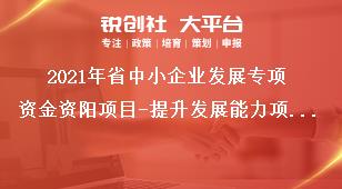 2021年省中小企業(yè)發(fā)展專項(xiàng)資金資陽項(xiàng)目-提升發(fā)展能力項(xiàng)目資料要求獎(jiǎng)補(bǔ)政策