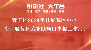 青羊區(qū)2024年開展我區(qū)中小企業(yè)服務體系補助項目申報工作2023年期間補助項目申報要求獎補政策