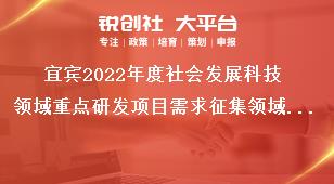 宜賓2022年度社會發(fā)展科技領(lǐng)域重點(diǎn)研發(fā)項(xiàng)目需求征集領(lǐng)域及范圍獎補(bǔ)政策