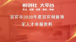 宜賓市2020年度宜賓創(chuàng)新領(lǐng)軍人才申報(bào)資料獎(jiǎng)補(bǔ)政策